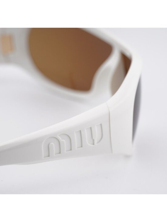 Miu Miu MU B14SU 17K2 0V Sunglasses White Shield Frame, Bronze Lenses main image 7